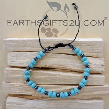 Turquoise Bracelet with Hematite Spacers