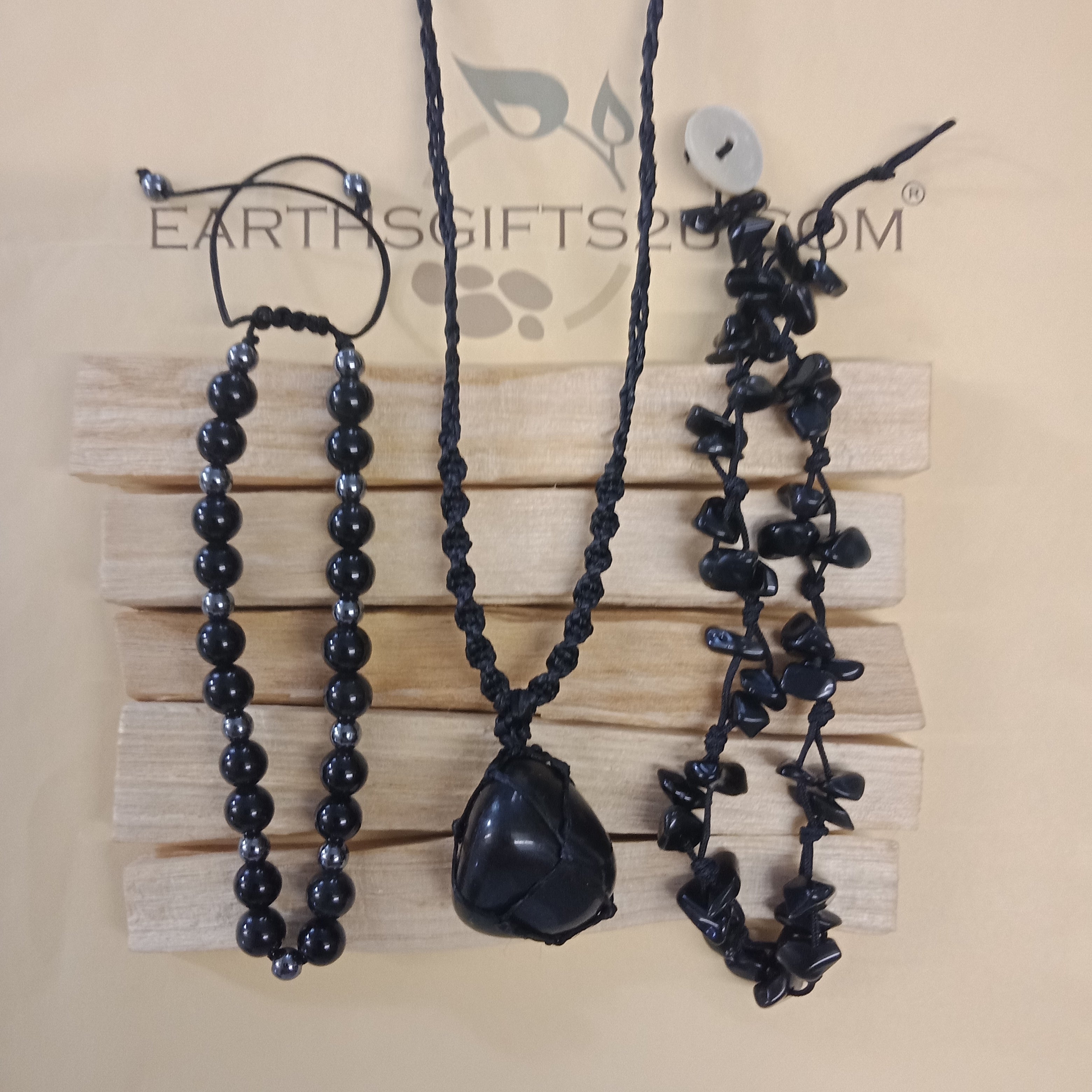 Black Obsidian Gemstone Set - EarthsGifts2u.com