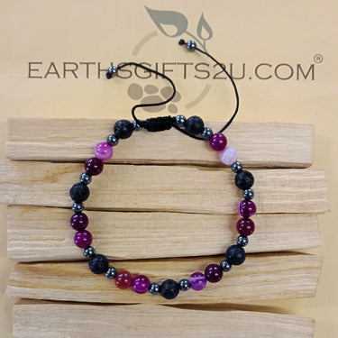 Lava Pink Agate Bracelets - EarthsGifts2u.com