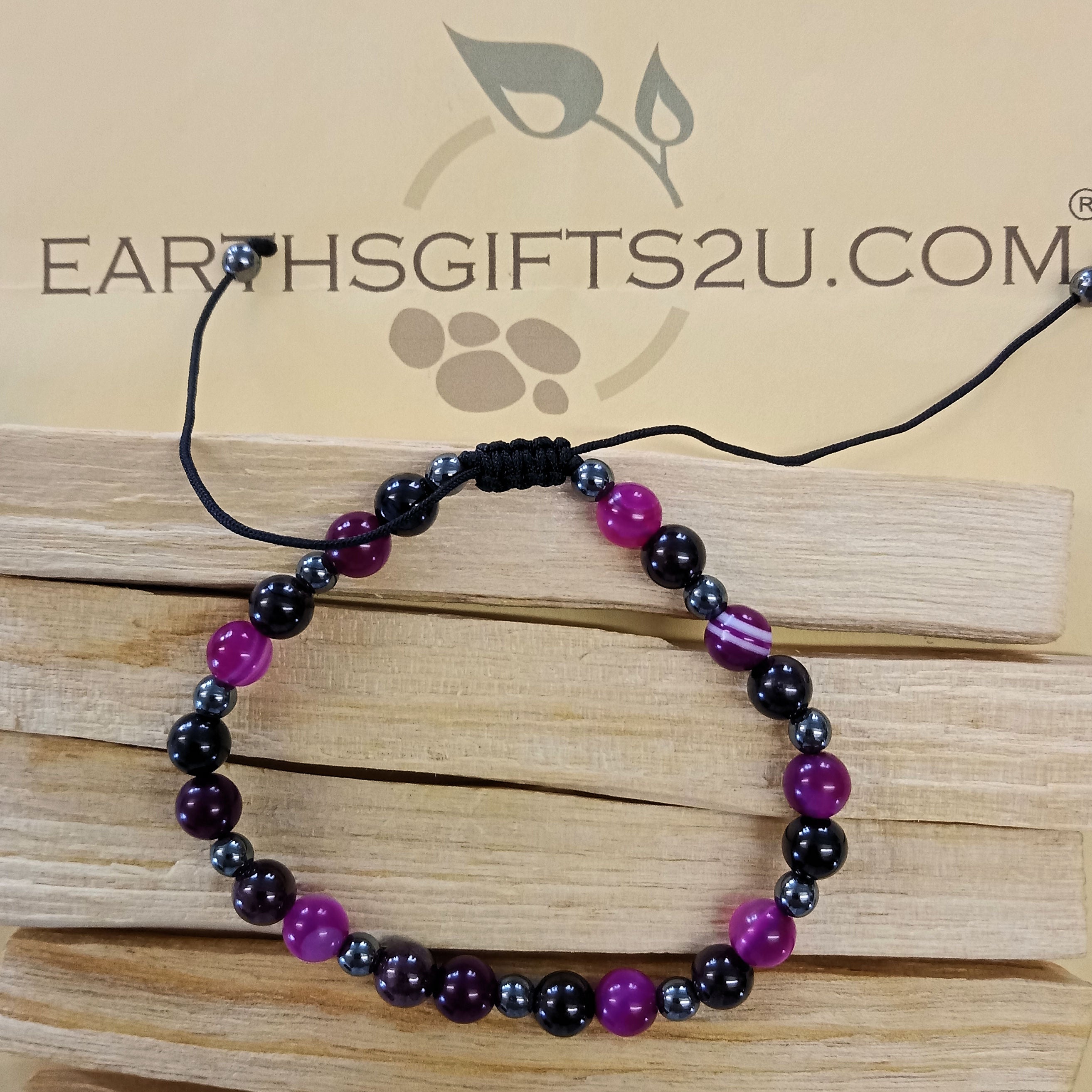 Pink Agate/Garnet Bracelets - EarthsGifts2u.com